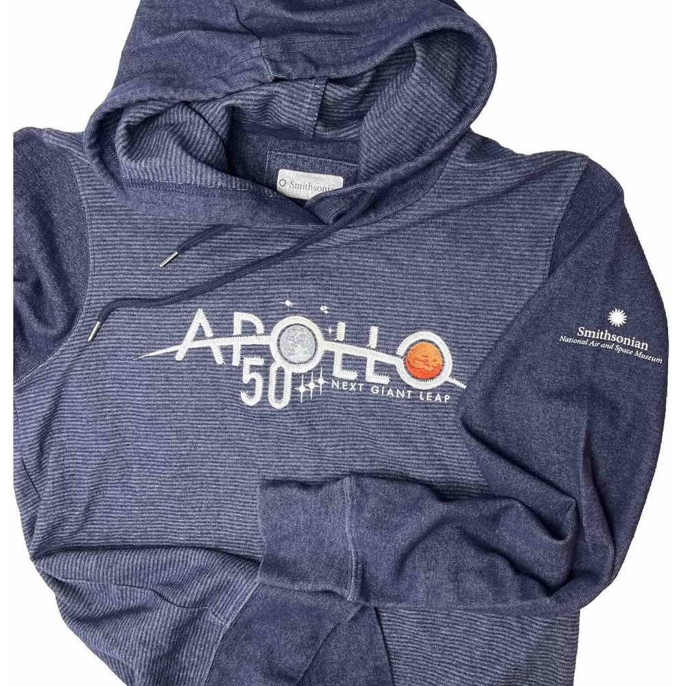 Smithsonian Apollo 50 Next Giant Leap Hoodie Sweatshirt Air Space Museum Mens S - Picture 1 of 7